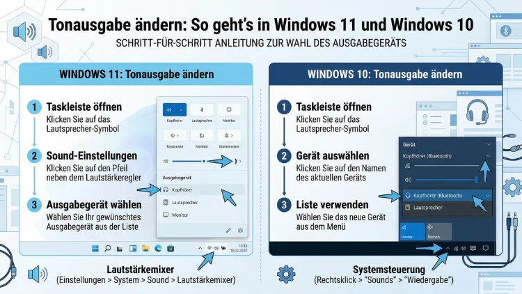Tonausgabe ändern: So geht’s in Windows 11 und Windows 10