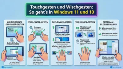 Touchgesten und Wischgesten: So geht’s in Windows 11 und 10