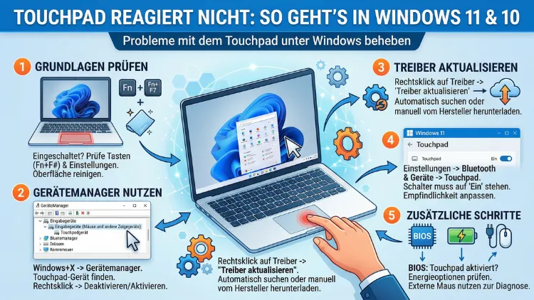 Touchpad reagiert nicht: So geht’s in Windows 11 und 10