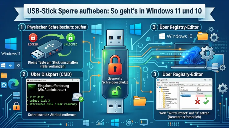 USB-Stick Sperre aufheben: So geht’s in Windows 11 und 10