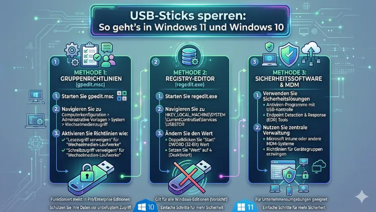 USB-Sticks sperren: So geht’s in Windows 11 und Windows 10