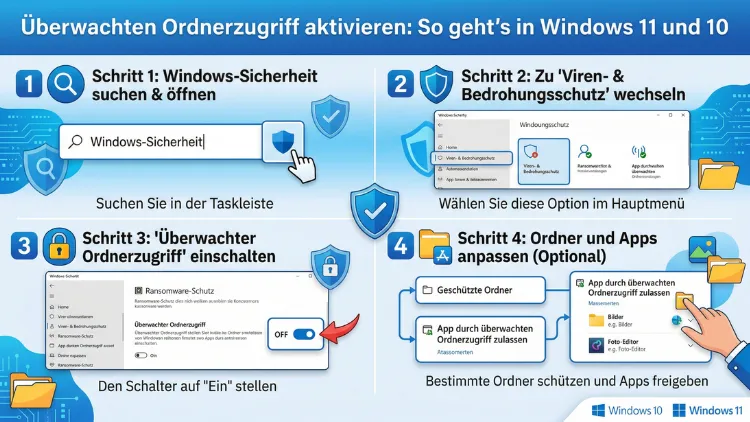 Überwachten Ordnerzugriff aktivieren: So geht’s in Windows 11 und 10