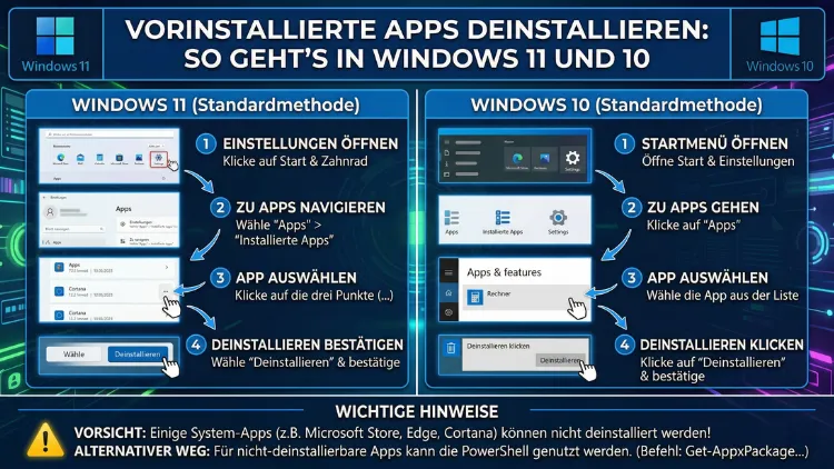 Vorinstallierte Apps deinstallieren: So geht’s in Windows 11 und 10
