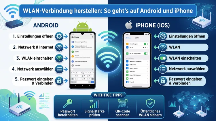 WLAN-Verbindung herstellen: So geht’s auf Android und iPhone