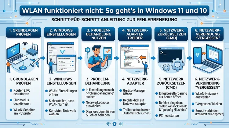 WLAN funktioniert nicht: So geht’s in Windows 11 und 10