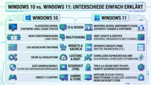 Windows 10 vs. Windows 11: Unterschiede einfach erklärt