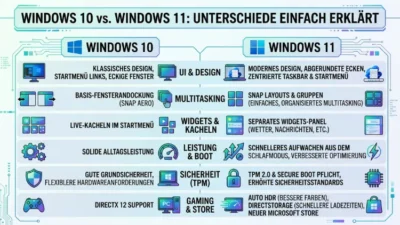 Windows 10 vs. Windows 11: Unterschiede einfach erklärt