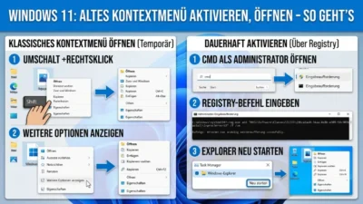 Windows 11: Altes Kontextmenü aktivieren, öffnen – So geht’s