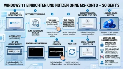 Windows 11 einrichten und nutzen ohne MS-Konto – So geht’s