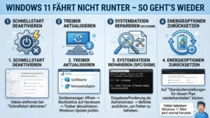 Windows 11 fährt nicht runter – So geht’s wieder