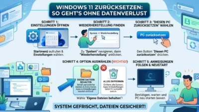 Windows 11 zurücksetzen: So geht’s ohne Datenverlust