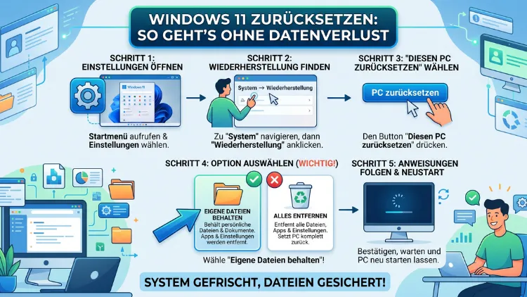 Windows 11 zurücksetzen: So geht’s ohne Datenverlust