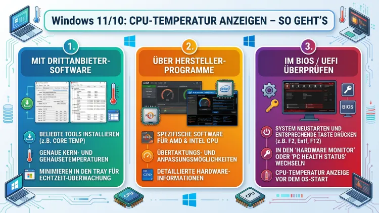 Windows 11/10: CPU-Temperatur anzeigen – So geht’s