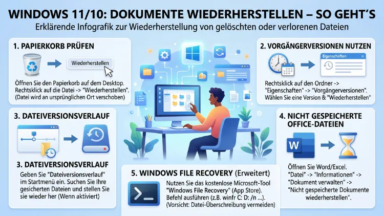 Windows 11/10: Dokumente wiederherstellen – So geht’s