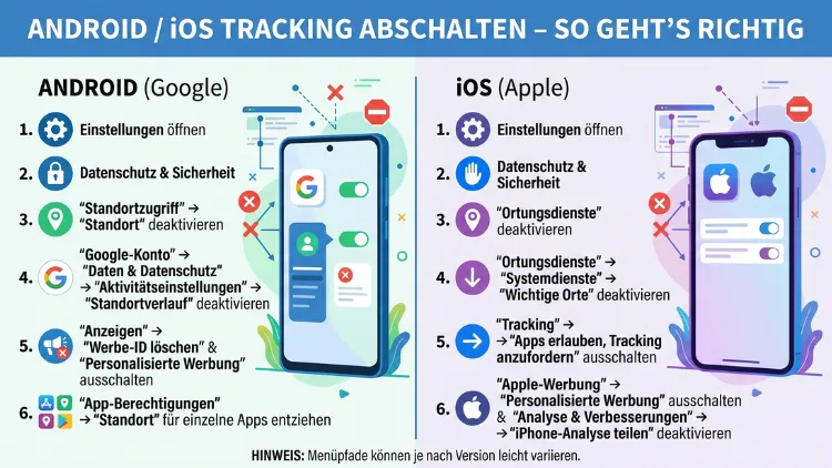 Android/iOS-Tracking abschalten – So geht’s richtig