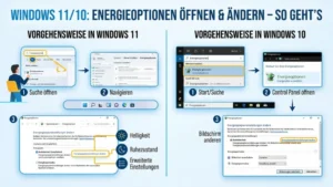 Windows 11/10: Energieoptionen öffnen und ändern – So geht’s