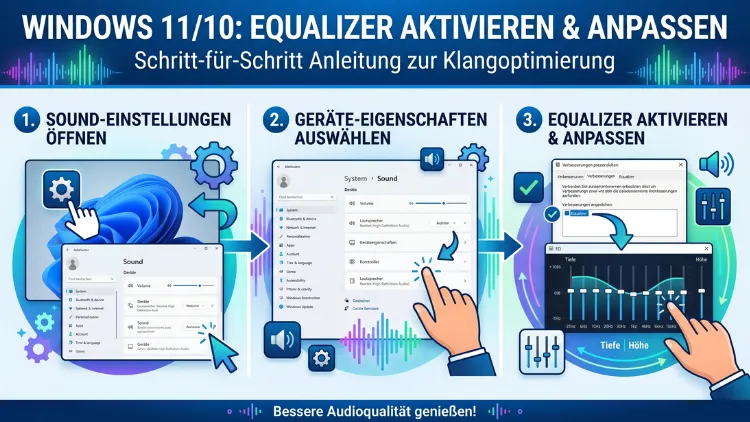 Windows 11/10: Equalizer aktivieren und anpassen – So geht’s