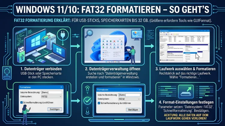 Windows 11/10: FAT32 formatieren – So geht’s