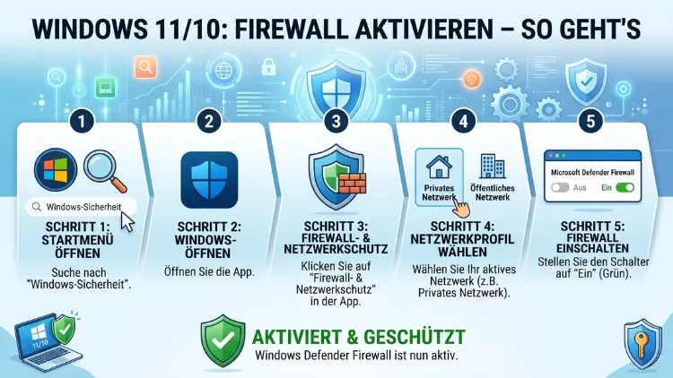 Windows 11/10: Firewall aktivieren – So geht’s