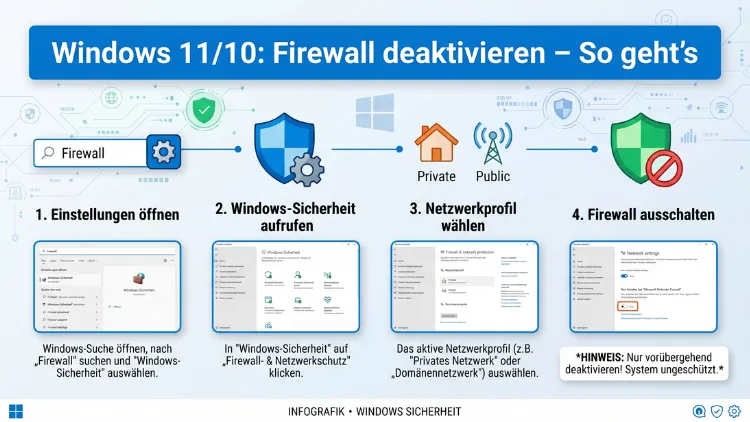 Windows 11/10: Firewall deaktivieren – So geht’s