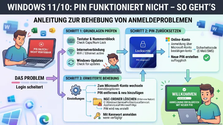 Windows 11/10: PIN funktioniert nicht – So geht’s