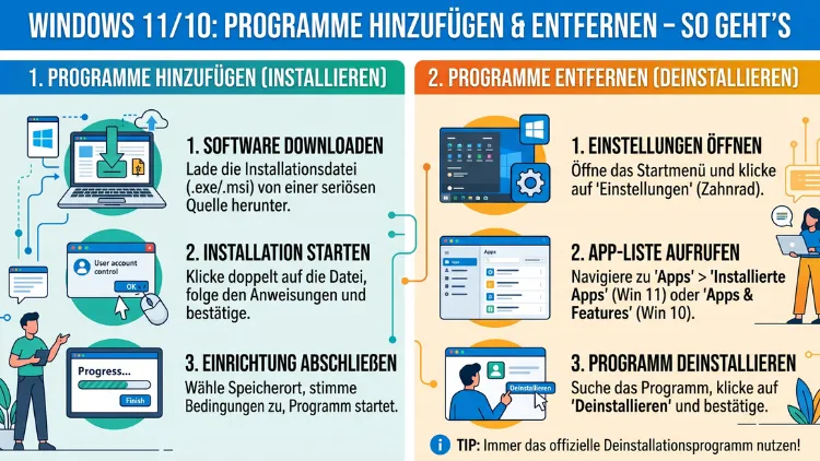 Windows 11/10: Programme hinzufügen und entfernen – So geht’s
