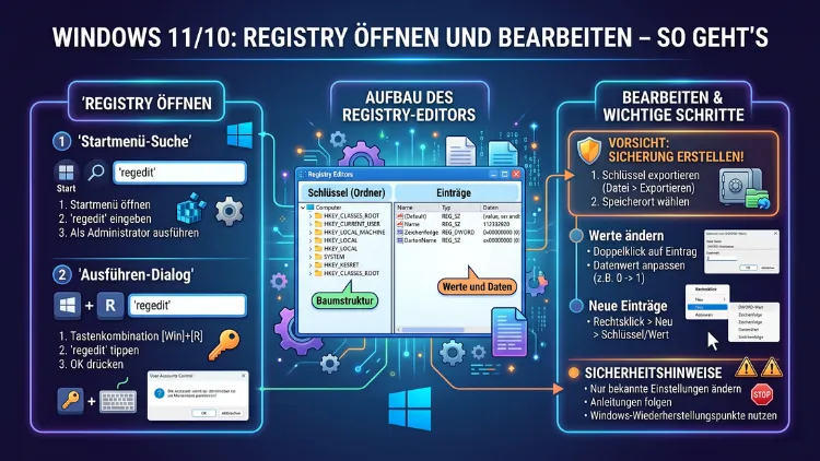 Windows 11/10: Registry öffnen und bearbeiten – So geht’s