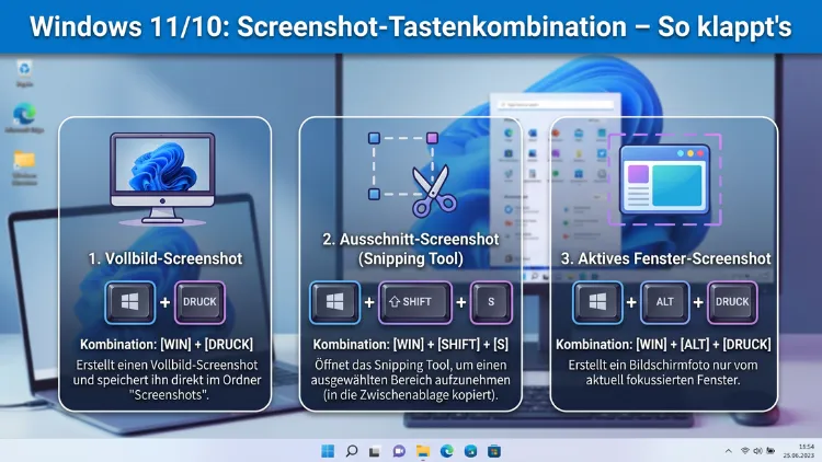 Windows 11/10: Screenshot-Tastenkombination – So klappt's