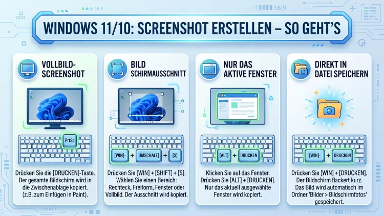 Windows 11/10: Screenshot erstellen – So geht’s