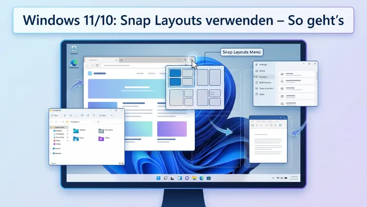 Windows 11/10: Snap Layouts verwenden – So geht’s