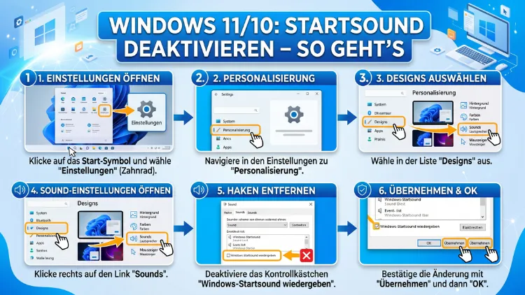 Windows 11/10: Startsound deaktivieren – So geht’s