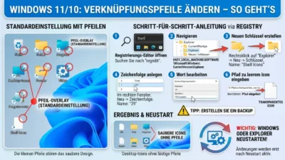 Windows 11/10: Verknüpfungspfeile ändern – So geht's
