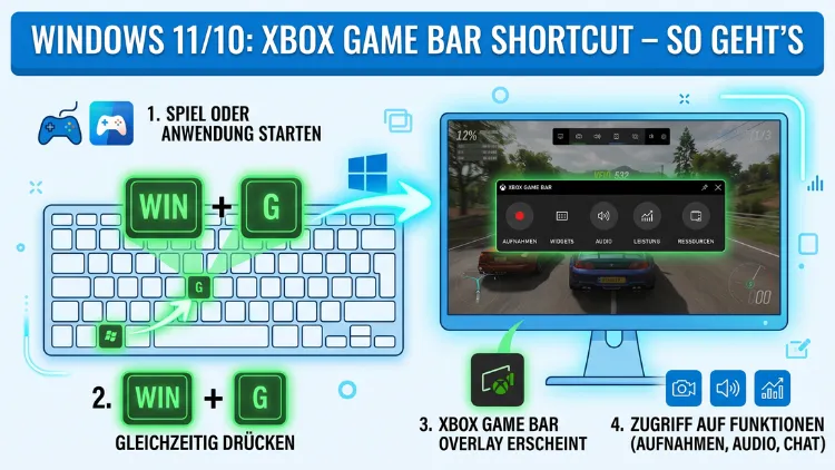 Windows 11/10: Xbox Game Bar Shortcut – So geht’s