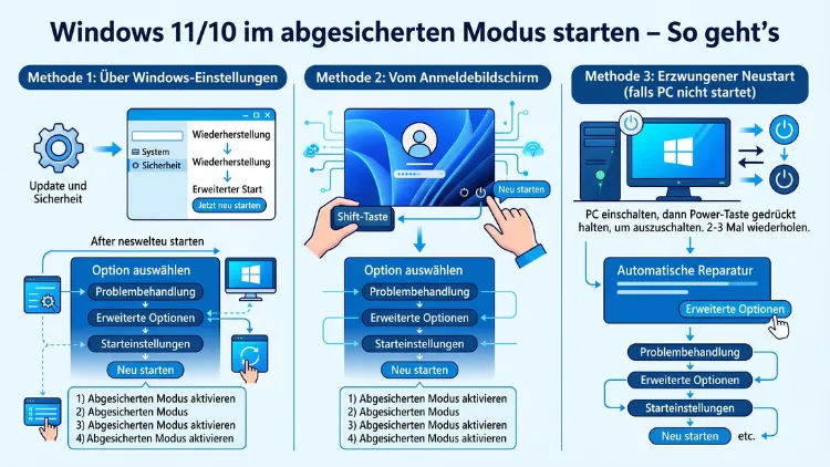 Windows 11/10 im abgesicherten Modus starten – So geht’s