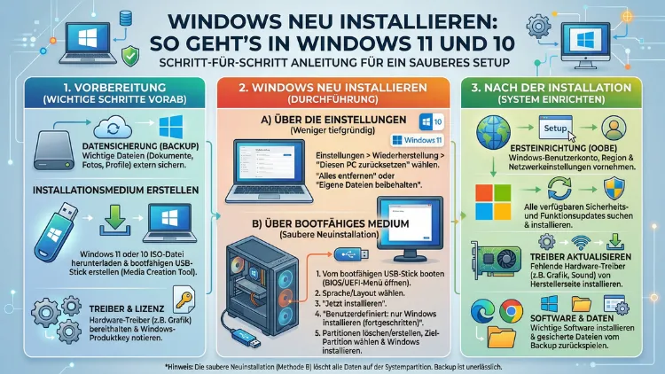 Windows neu installieren: So geht’s mit Windows 11 und 10