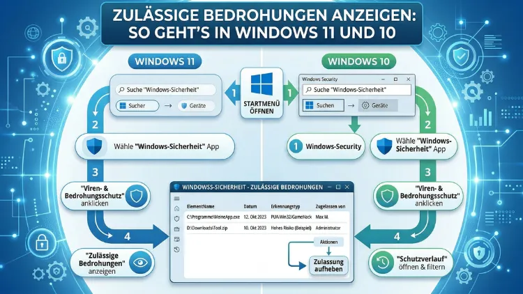 Zulässige Bedrohungen anzeigen: So geht’s in Windows 11 und 10
