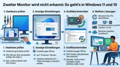 Zweiter Monitor wird nicht erkannt: So geht’s in Windows 11 und 10