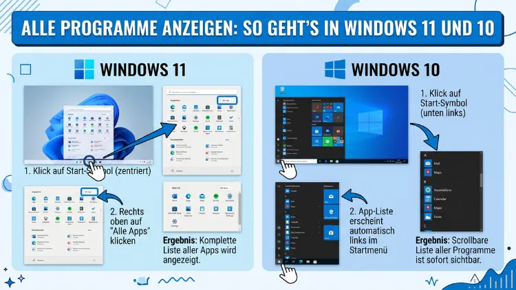 Alle Programme anzeigen: So geht’s in Windows 11 und 10