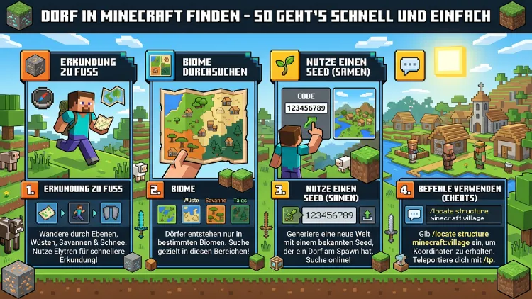 Ein Dorf in Minecraft finden – So geht’s schnell und einfach