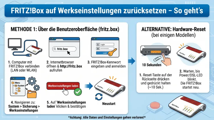 Fritzbox auf Werkseinstellungen zurückzusetzen – So geht’s
