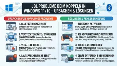 JBL-Probleme beim Koppeln in Windows 11/10 – Ursachen & Lösungen