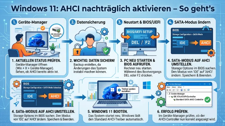 Windows 11: AHCI nachträglich aktivieren – So geht’s