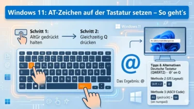 Windows 11 AT-Zeichen auf der Tastatur setzen – So geht’s