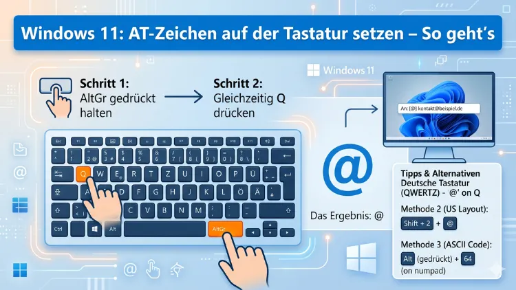 Windows 11 AT-Zeichen auf der Tastatur setzen – So geht’s