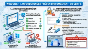 Windows 11 Anforderungen prüfen und umgehen – So geht’s
