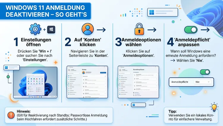 Windows 11 Anmeldung deaktivieren – So geht’s
