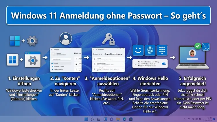 Windows 11 Anmeldung ohne Passwort – So geht’s