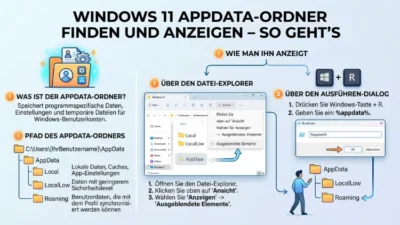 Windows 11 AppData-Ordner finden und anzeigen – So geht’s
