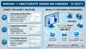 Windows 11 Arbeitsgruppe ändern und einbinden – So geht’s