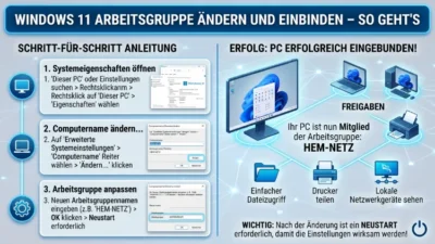 Windows 11 Arbeitsgruppe ändern und einbinden – So geht’s